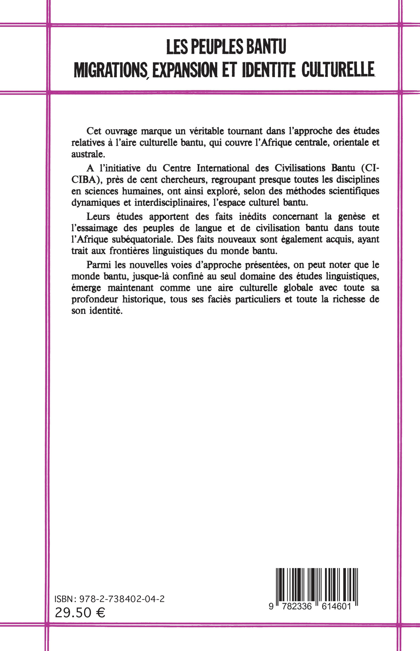 Les Peuples Bantu Tome II – 4ème de couverture